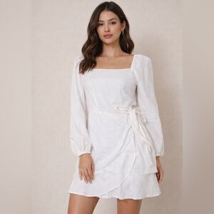 Princess Polly Cream Long Sleeve Dress